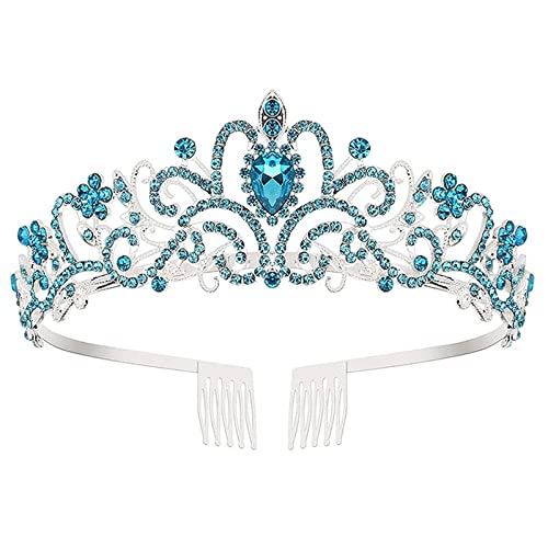 Diadema de corona de boda barroca tiara de princesa con cristales rosa gota de agua oro