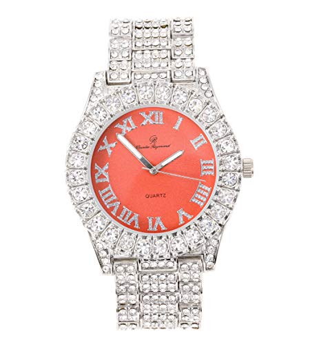 Charles Raymond Women's Big Rocks Bezel Colored Dial with Roman