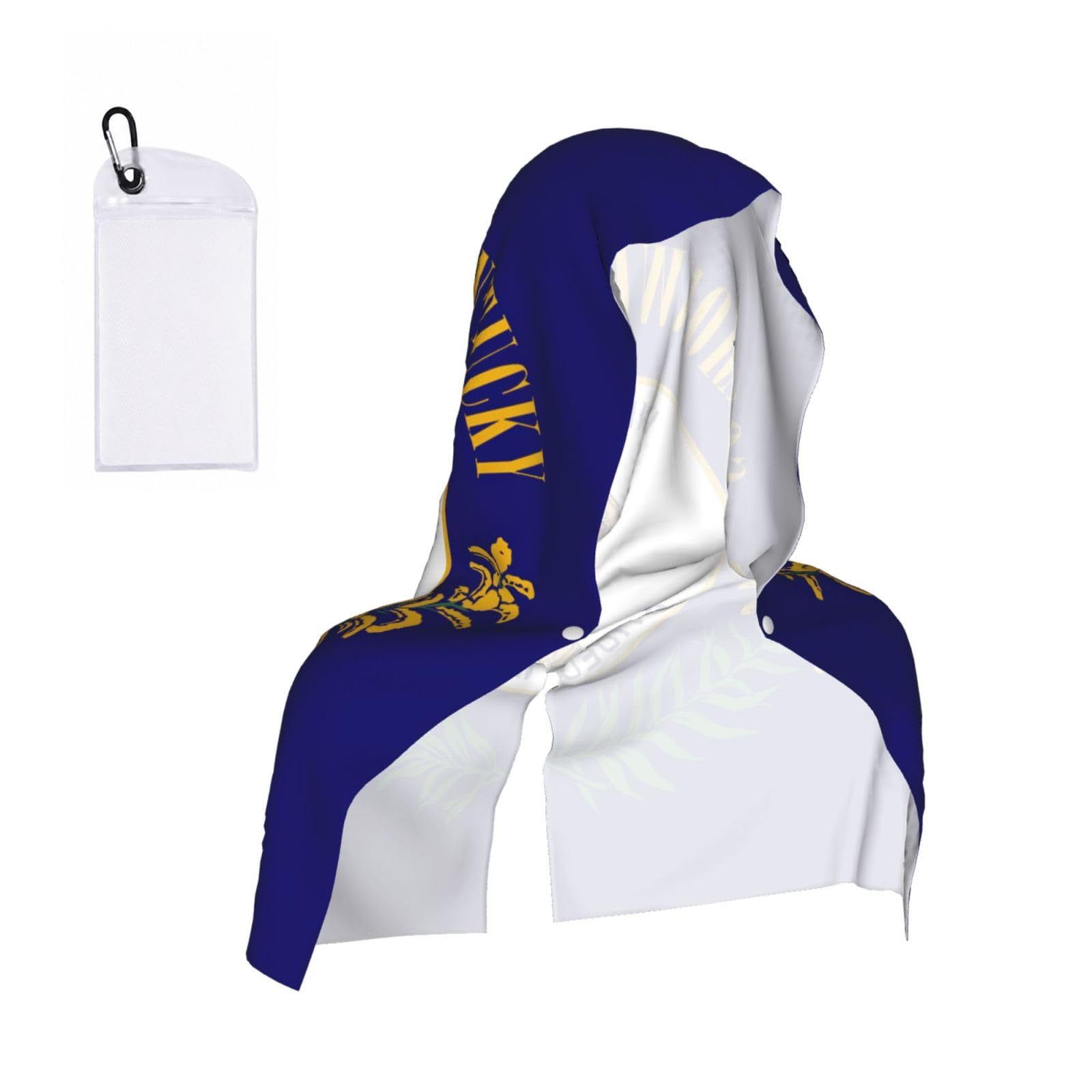DUWAA Kentucky State Flag Print Reusable Hoodie Cooling Neck Wrap, Hot Weather Outdoor Sports Workout Head Towel For Stay Chill