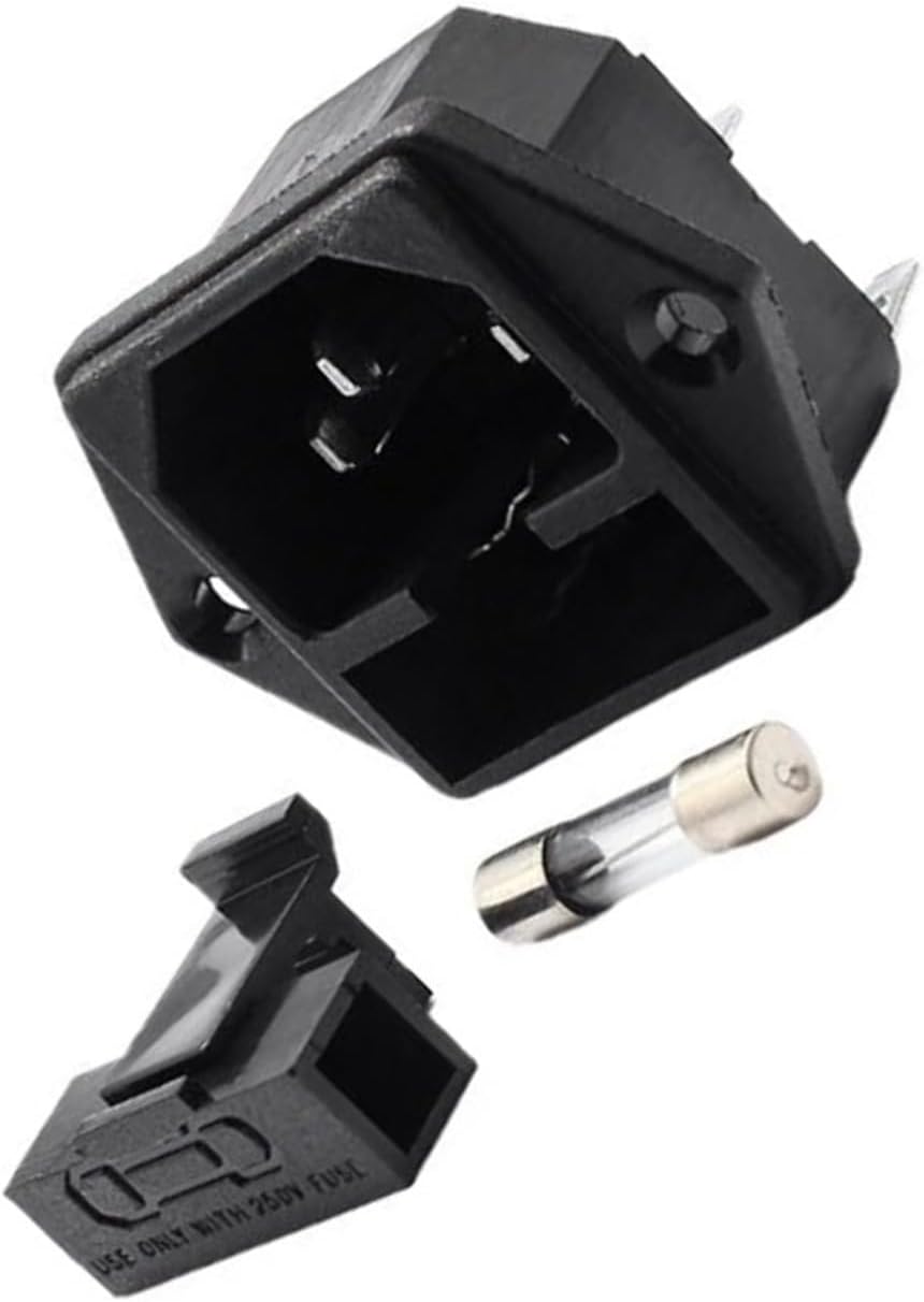 AC-04 3-Pin Power Socket Connector with 10A Fuse 250VAC Switch for Electrical Applications