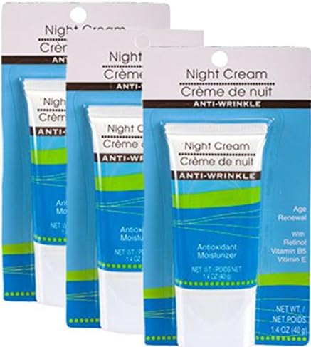 Night Cream Anti-Aging-1.4oz Tube, Anti-Wrinkle Retinol Night Cream, Moisturizing with Vitamin E & Vitamin B5 (Pack of 3)