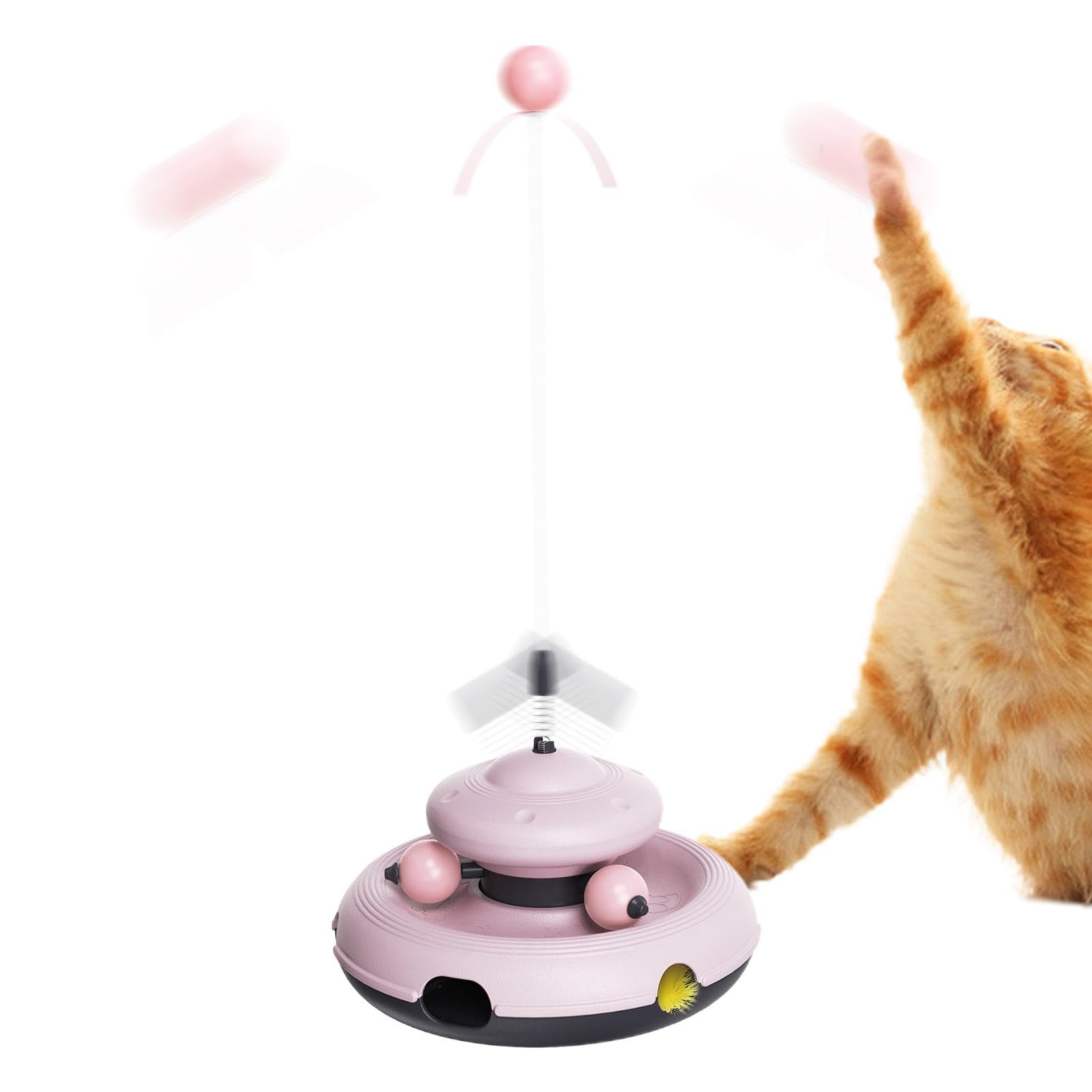 Jouet interactif pour chat contre l'ennui avec balle antidérapante haute stabilité