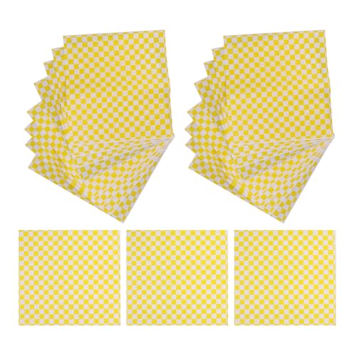 BUTIFULSIC Papel para Hornear Resistente Grasa Desgarro, Color Amarillo, 100 Piezas, Adecuado para Galletas y Repostería en Bandejas y Cestas