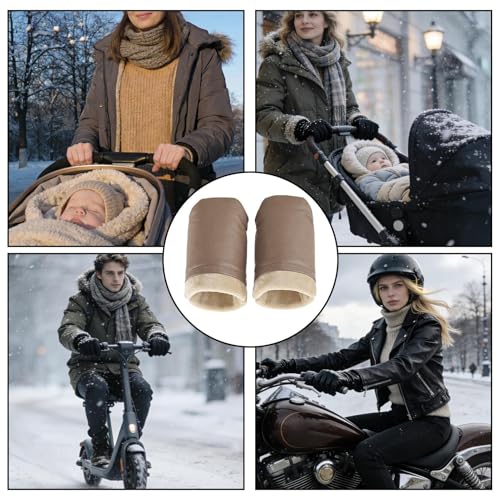 Guantes para carriola con forro polar caliente para paseos en cochecito de invierno 4