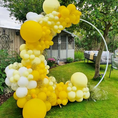Image of Awenztech 120pcs 5 inch Yellow Latex Balloons | Baby Shower, Wedding, Birthday Party Decorations