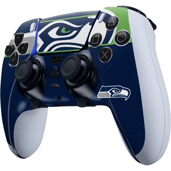 Skinit Decal Gaming Skin Compatible with PS5 DualSense Edge Pro Controller - Officially Licensed NFL Seattle Seahawks Zone Block Design