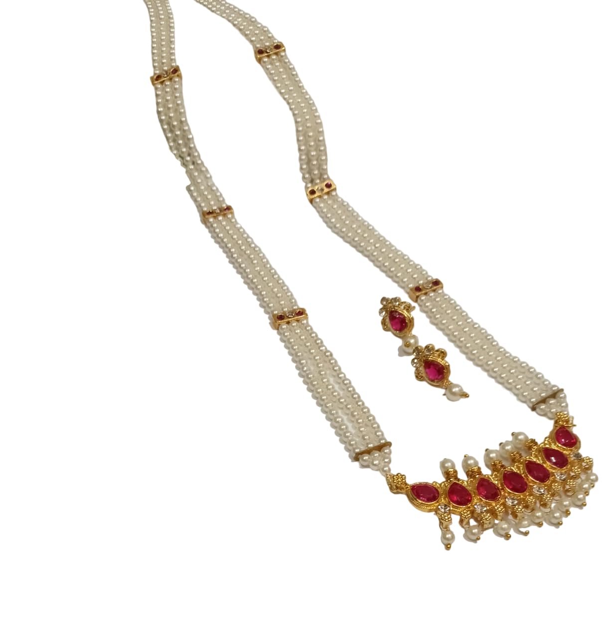 Gold Plated Long Pearl Set With Earrring/Maharashtrian Long Tanmani For Women & Girls-60B (B0DDGZFZVV) Amazon Price History, Amazon Price Tracker