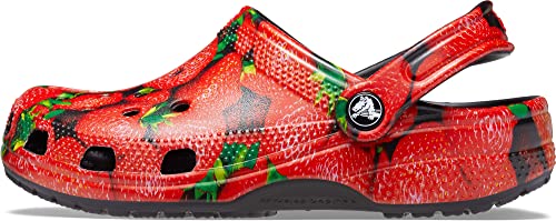 Image of Crocs Unisex-Adult Classic Seasonal Print Clogs, Red /Black, 14 Men /16 Women