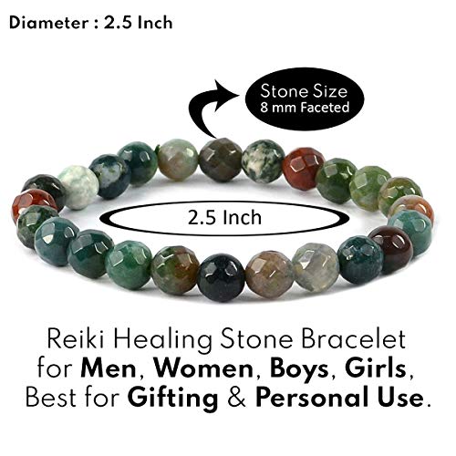 Image of Reiki Crystal Products Certified Natural Crystal Stone 8 mm Faceted /Diamond Cut Beads Bracelet for Men & Women | Reiki Charged Gemstone Bracelet | Multiple Crystal Variants Available