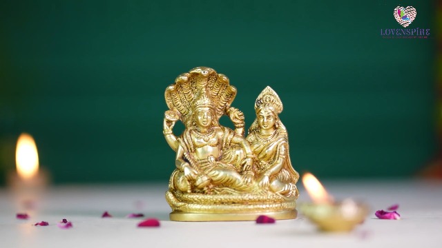 Estatua de Latón de Lakshmi Narayan para Decoración de Hogar 4.3 pulg miniatura 7
