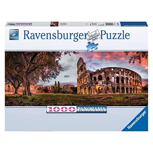Ravensburger Pussel 15077 – Colosseum in Abenddrot – 1 000 bitar pussel för vuxna och barn från 14 år, pussel i panoramaformat