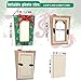 Blulu 12 Pieces Christmas Tree Frames Wooden Present Box Picture Frame 3 Colors Ornaments Photo Frame Mini Hanging Xmas Ornament