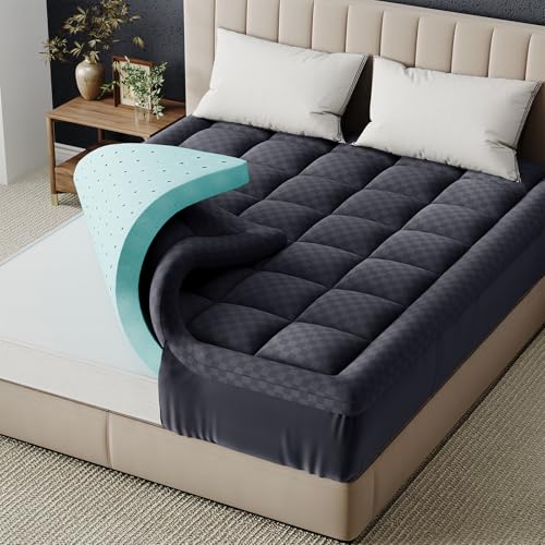 Belffin King Size 3 Inch Gel Memory Foam Mattress Topper