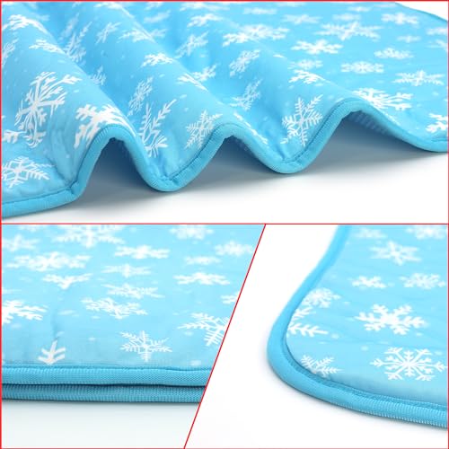 NACOCO Summer Pet Cooling Mat - Cat Dog Cushion Pad Sleeping Cool Snowflake Comfortable Soft for Pets Kids and Adults (Blue Snowflake, L) — view 2