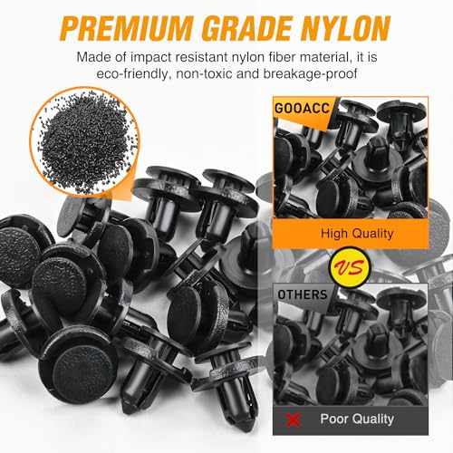 Image of GOOACC 25PCS Push-Type Bumper Clips Compatible for Toyota & Lexus 90467-08185 and Nissan Maxima 01553-09611
