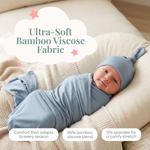 Image of Caden Lane Baby Swaddle & Receiving Blanket, Soft, Breathable & Temperature-Regulating Bamboo Viscose Fabric for Swaddling Newborns, Gender Neutral Infant Blanket for Boys & Girls