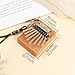 Mini Kalimba 8 Keys Beech Wood Finger Thumb Piano With Lanyard Pendant Gift