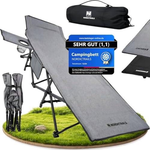 𝐍𝐎𝐑𝐃𝐈𝐂𝐓𝐑𝐀𝐈𝐋𝐒 Feldbett klappbar [Campingbett] XXL Campingliege |...