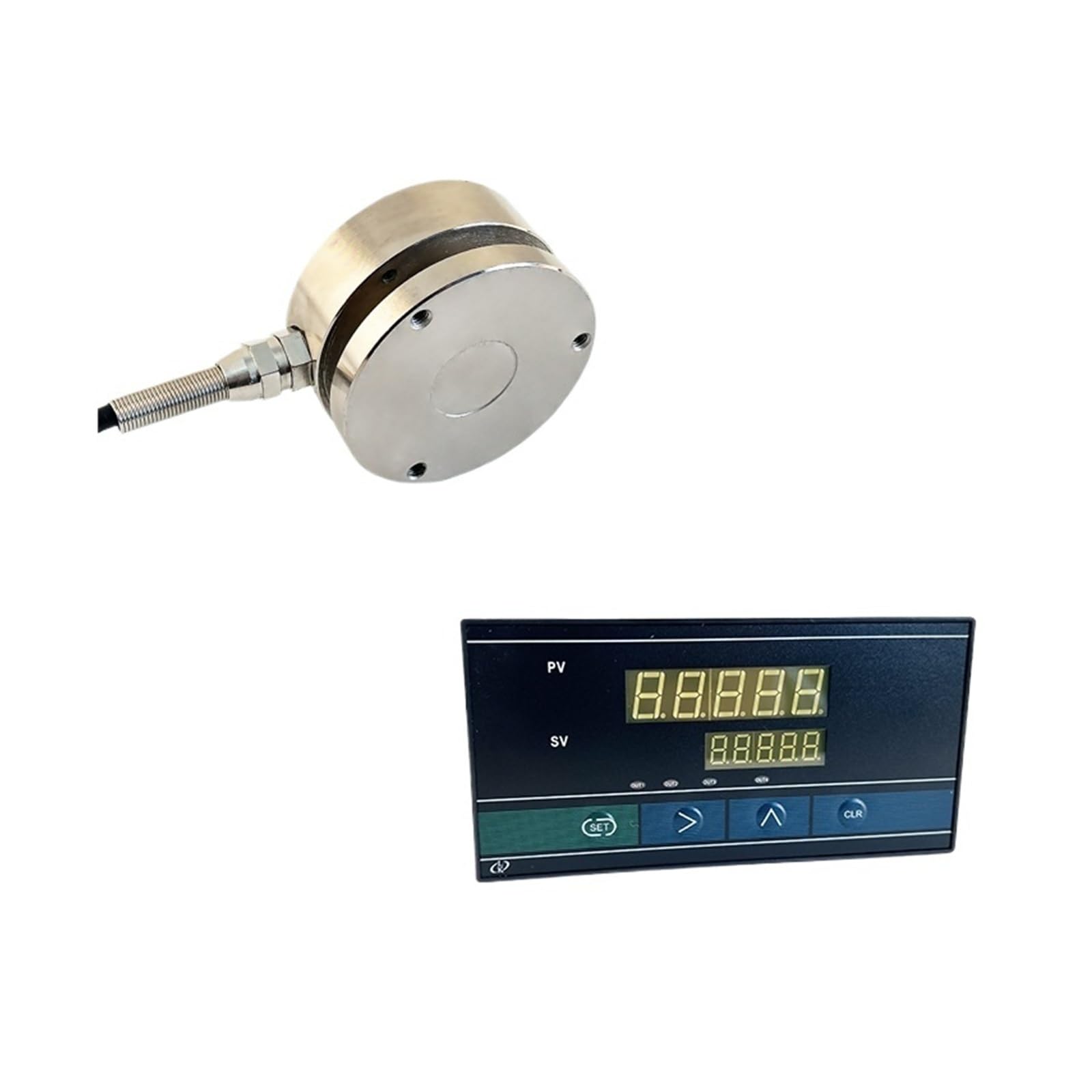 Cella di carico a diaframma planare da 58 mm con display indicatore Sensore di peso da 10 kg a 5000 kg for bilancia di forza scientifica e tecnologica per misurare forza(5T Indicator)