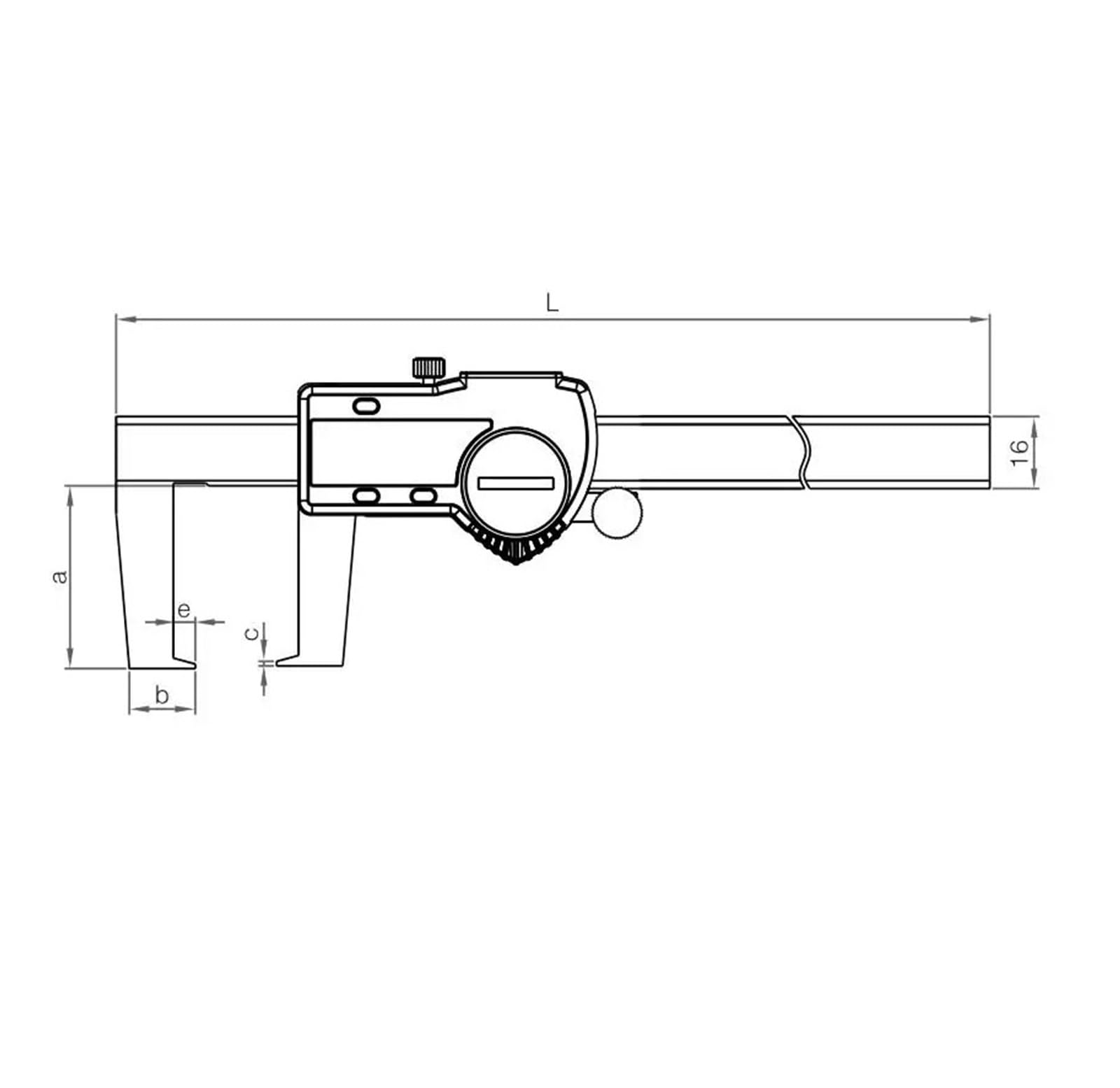 Calibrador digital con ranura exterior y punta plana de acero inoxidable(5121-300)
