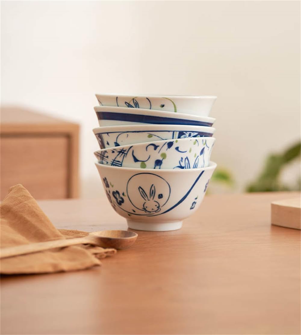 Amazon｜HOHOUNCSYお茶碗 飯碗 5個セット 直径約11.5cm 食器セット