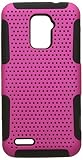 Eagle Cell Progressive Hybrid Gummy Mesh Defense Case for ZTE N9510 Warp 4G - Retail Packaging - Black/Hot Pink