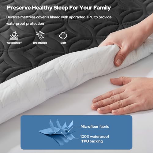 BEDLORE Waterproof Mattress Protector, Full Size Mattress Pad with Deep Pocket 6