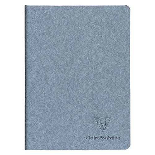 Clairefontaine 83516C – Un taccuino cucito filato copertina di carta Jeans – A5 14,8 x 21 cm 96 pagine righe carta avorio 90 g – con patta – Collezione Jeans&Cocoa