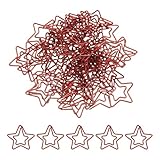 PATIKIL 50pcs Paper Clip, Star Paper Clip Small Cute Rust-Proof Metal Planner Bookmarks for Office Home Rust-Proof Metal Planner Bookmarks for Office Home, 29mm, Red