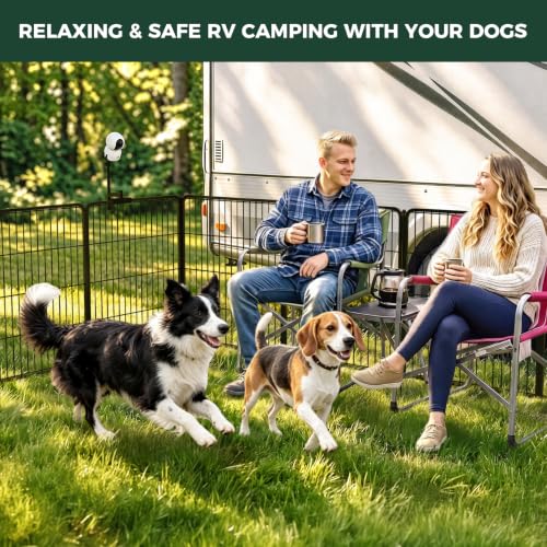 Image of FXW Instant Dog Playpen with Camera Mount, 32 inch H, 16 Panels for RV Camping