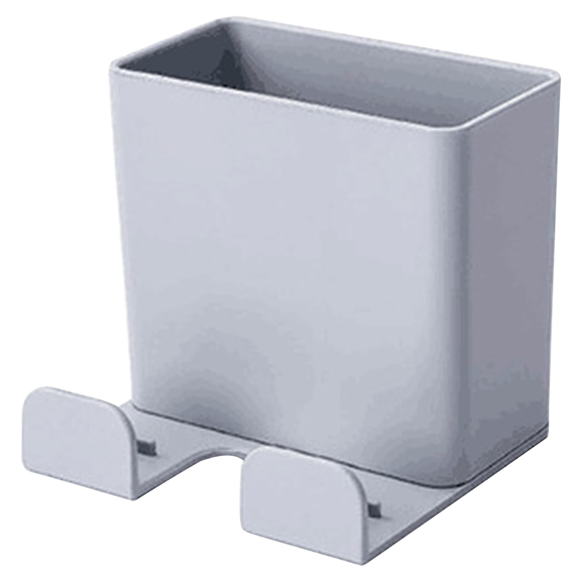 Mockery Adhesive Wall Mount Organizer Storage Box Remote Control Holder Multifunction Storage Box Container for Home and Office Organizer Plug Charging Mobile Phone Holder (Grey)