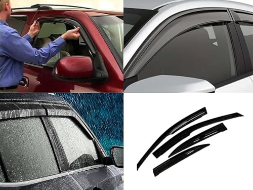 Image of Premium Non-Breakable Car Window Door Visor /Rain Guard /Wind Deflector Compatible for (Tata Curvv)
