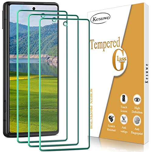 Kesuwe [3 unidades] Protector de pantalla para Google Pixel 6a, antiarañazos, antihuellas y sin burbujas, dureza 9H, protector de pantalla HD