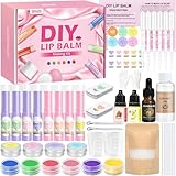 TSVATE Lip Balm Making Kit- Make Your Own Lip Balm for Adults with Shea Butter, Beeswax, Coconut Oil, Moisturizing DIY Lip Gloss Kit, Lip Care Set Christmas Gift for Girls & Women