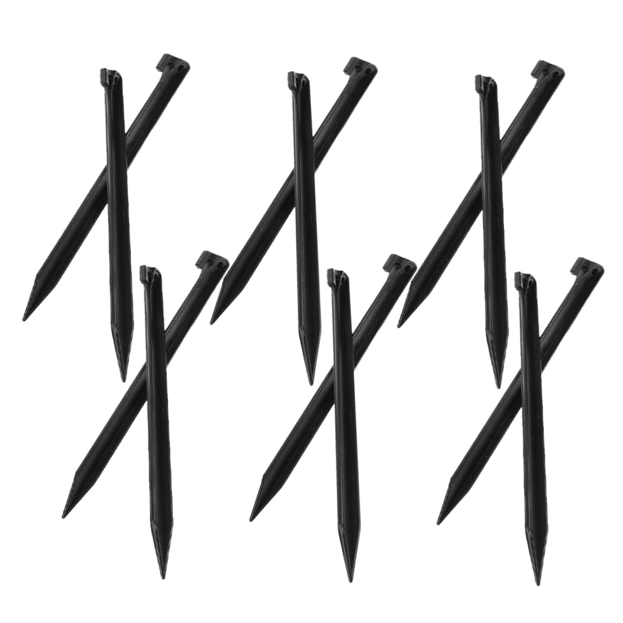 Abaodam 12 Pcs Durable Plastic Tent Stakes with Hook for Outdoor Camping Beach Lawn and Garden Lightweight Ground Pegs for Canopy Tarp and Decorative Accessories