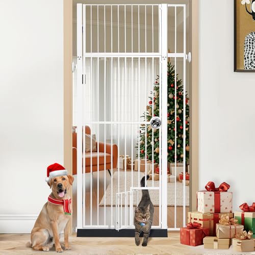 INRLKIT 71 inch Extra Tall Gates for Cats Dogs, Adjustable 28.7" and 37.5" Wide…