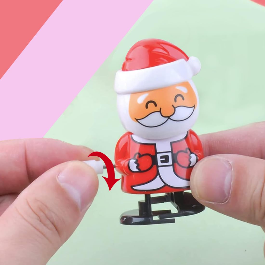 6 Piezas Juguete de Cuerda Navidad, Figuras de Cuerda de Juguete de Reloj Relleno de Calcetines Navideño Calendario de Adviento, Juguetes de Cuerda Navideña Obsequios Regalos para Bebés Niños Adultos