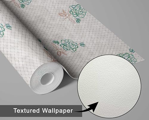 Papier peint mural masquant défauts S4Sassy vinyle roses vert 63x152 - 7