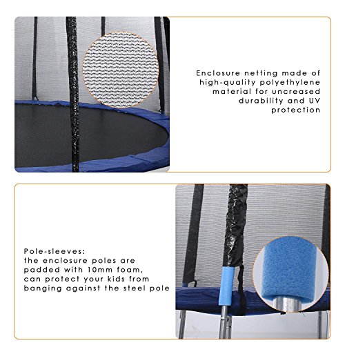 DREAMVAN 15FT TUV Approved Trampoline, Kids Trampoline with Enclosure net and Poles Safety Pad Ladder, Jumping Mat Rain Cover, Great Outdoor Backyard Trampoline