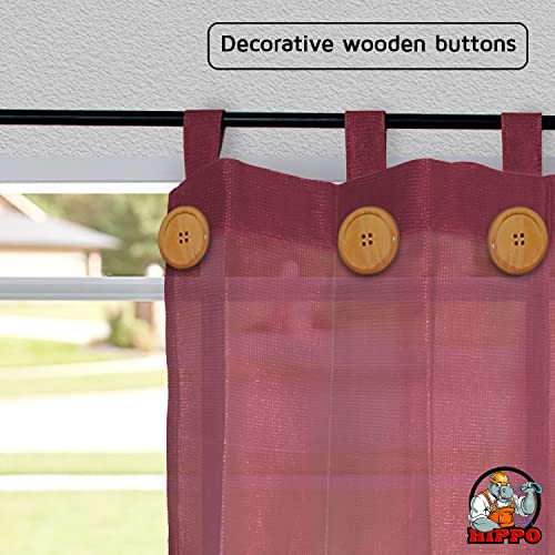 Image of HIPPO 180 GSM HDPE Outdoor Loop Curtain for Balcony & Patio Sun Blocking, UV Protection & Light-Filtering Curtains(Burgundy- 4.5FTX4.5FT) Pack of 2