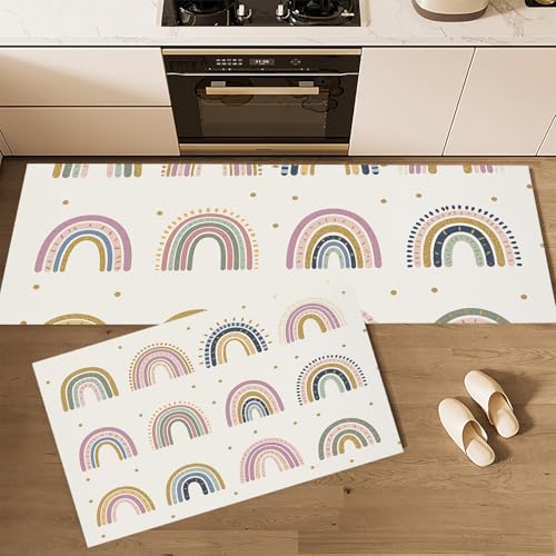 Tapis de cuisine arc-en-ciel lot de 2 grand format lavable machine - 4