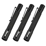 Q5 LED Penlight, 3Pcs 500 Lumen Waterproof Zoom Flashlight Torches with Clip