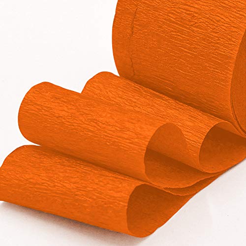 Image of 8 Rolls Orange Crepe Paper Streamers, Wedding Birthday Baby Shower Halloween Party Decoration, Fall Thanksgiving Party Rainbow DIY Supplies, Living Room Bedroom Decor