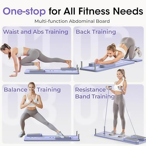Pilates Board-Pilates Reformer Set,Multi-Purpose Portable Pilates Reformer Machine Home Pilates Kit for Home Workout,Fitness, Exercise,Abs,Core Equipment