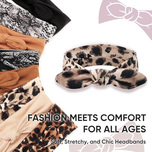 Image of DRESHOW 8 Pack Headbands for Women Yoga Knotted Headbands Elastic Criss Cross Hair Accessories Sports Head Wrap Non Slip