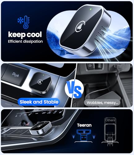 Image of Teeran 2 in 1 Wireless CarPlay and Android Auto Adapter, Easy Setup Plug and Play, Fast Seamless Use Supports 1000+ Cars with Built-in Wired Car Play /Android Auto Compact Sleek Design Car Adapter
