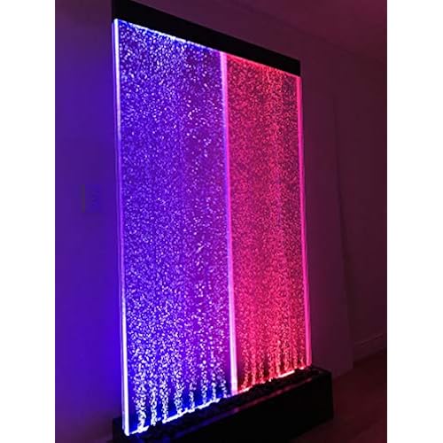 72"x40" 3XL Bubble Fountain, Stainless Steel Base Twin Bubble Panel, Color Lights/Remote Ctrl By Jersey Home Decor