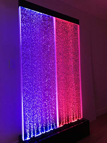 Jersey Home Decor 72"X40" 3Xl Bubble Fountain, Stainless Steel Base Twin Bubble Panel, Color Lights/Remote Ctrl #TOP7