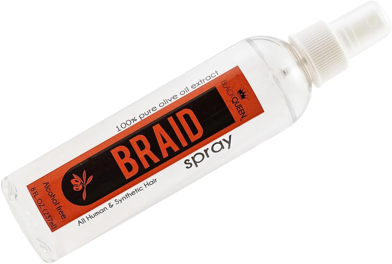 Olive Oil Braid Sheen Spray for Locs, Dreadlocks, Twists, Braids, Cornrows, 4C Hair - Moisturizing, Refreshing - Made in the USA - 8 oz