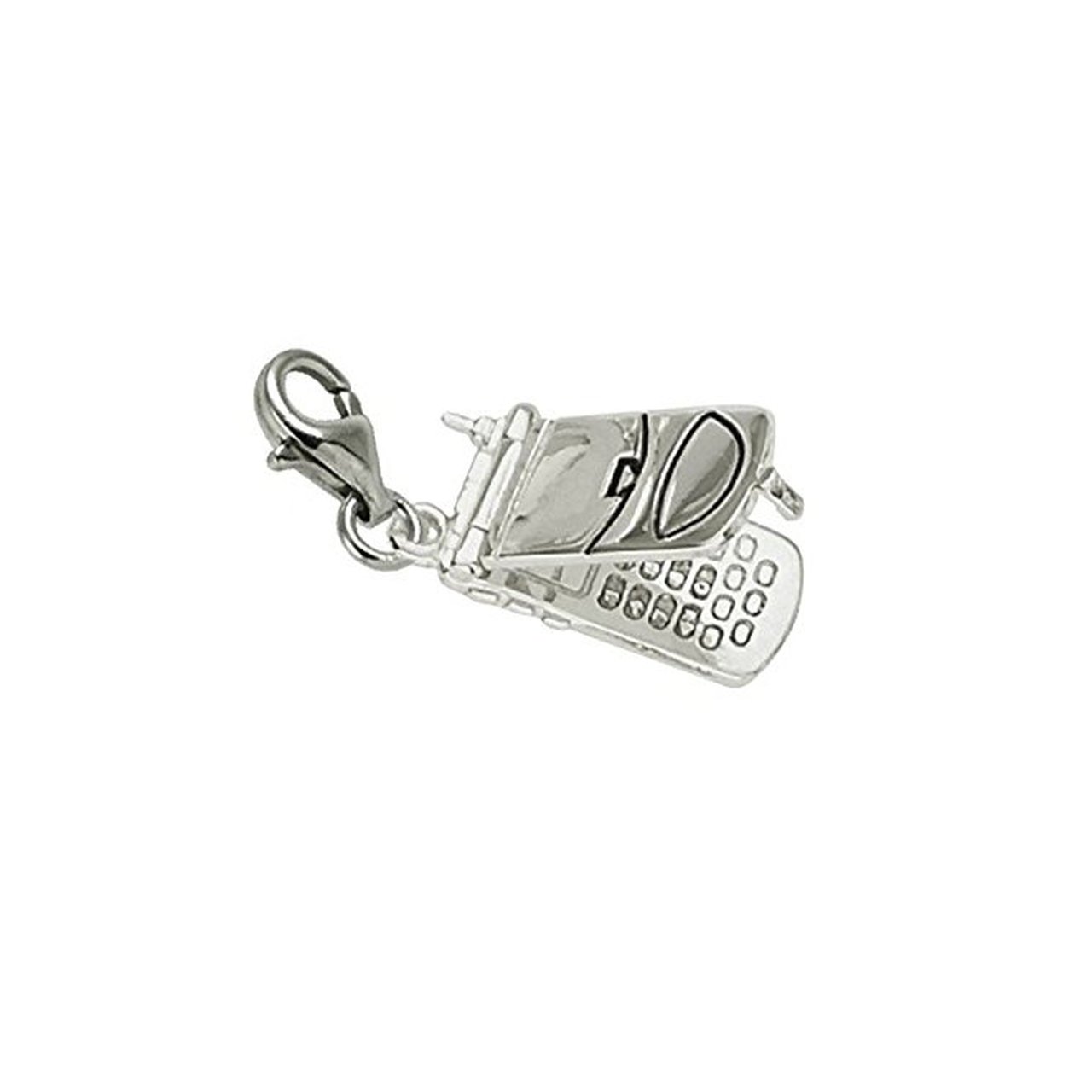 Rembrandt Flip Phone Charm with Lobster Claw Clasp, Charms for Bracelets and Necklaces
